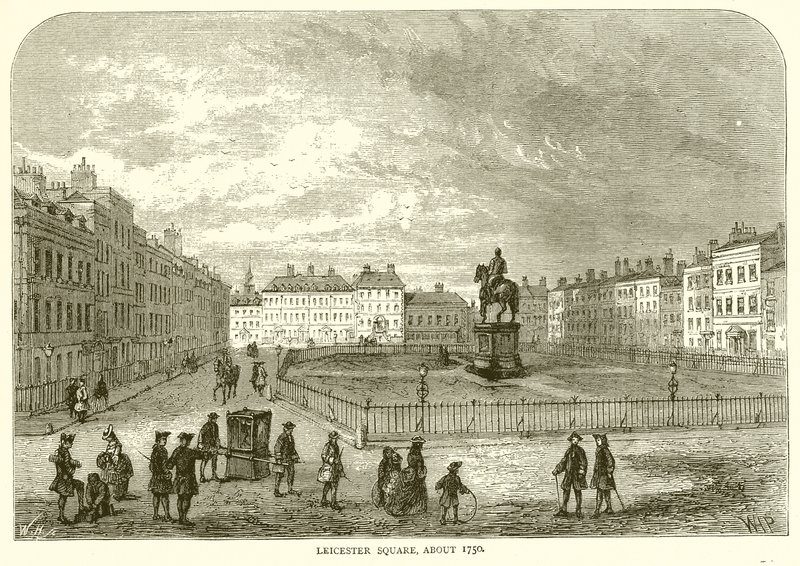 Leicester Square, cerca de 1750 de English School