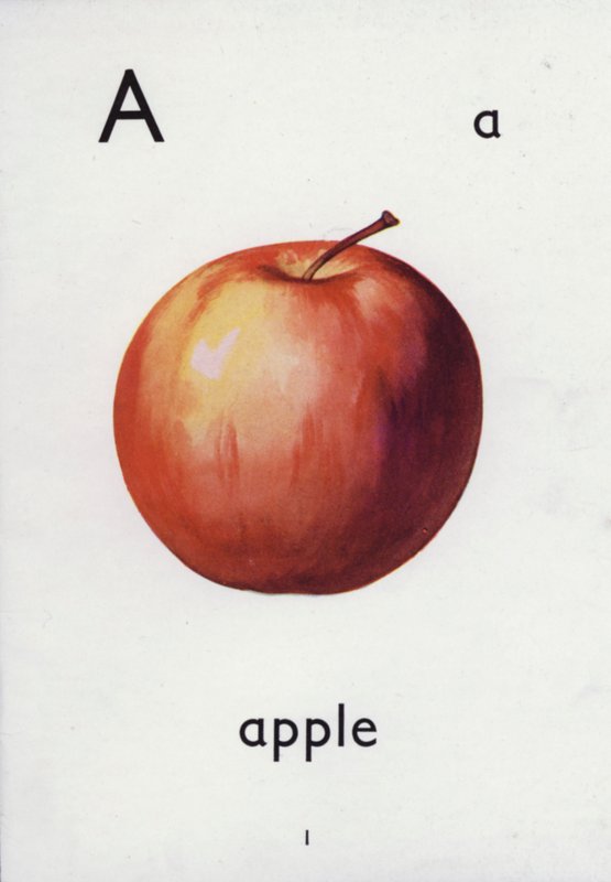 Letra A, maçã (cor litho) de English School