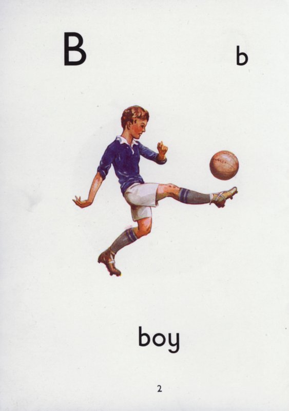 Letra B, rapaz (cor litho) de English School