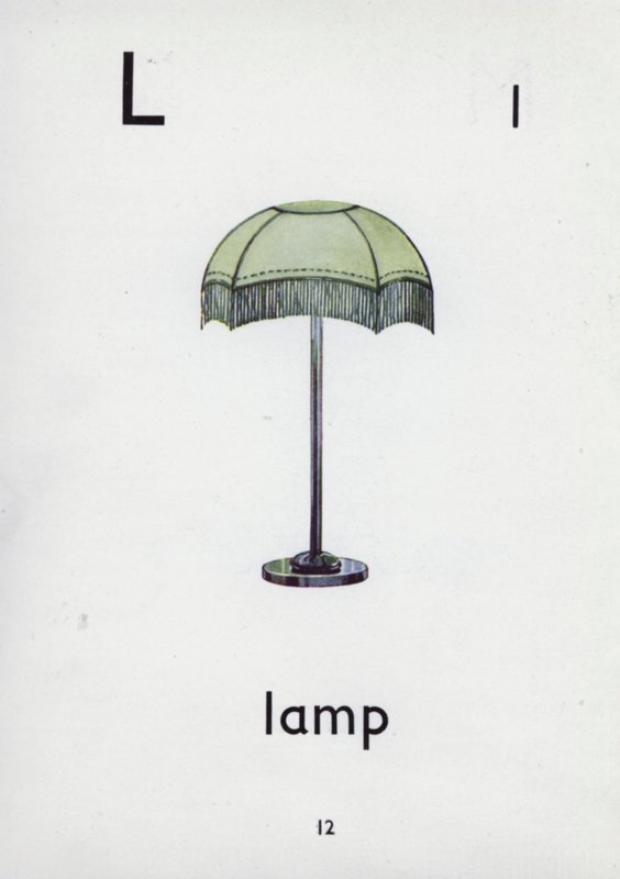 Letra L, candeeiro (cor litho) de English School