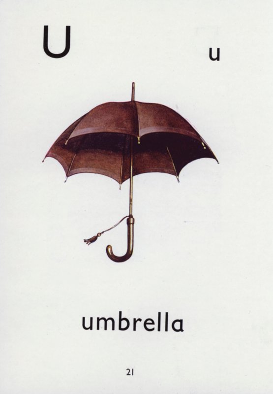 Letra U, guarda-chuva (cor litho) de English School