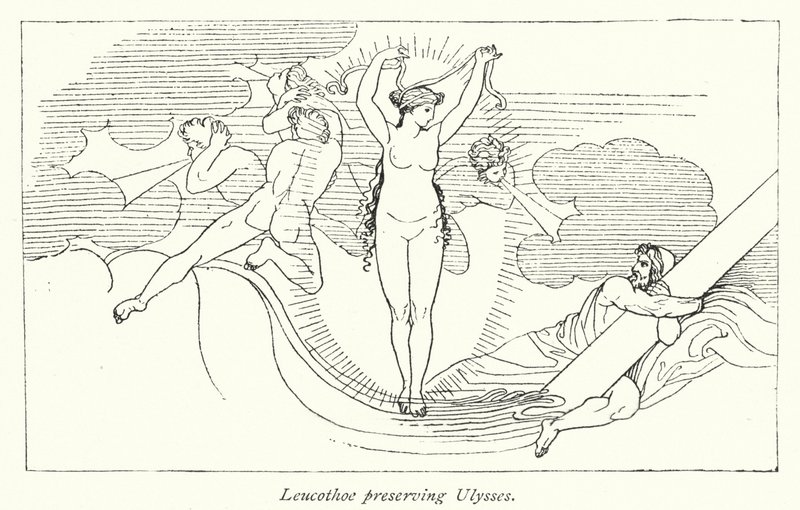 Leucothoe preservando Ulisses (litho) de English School