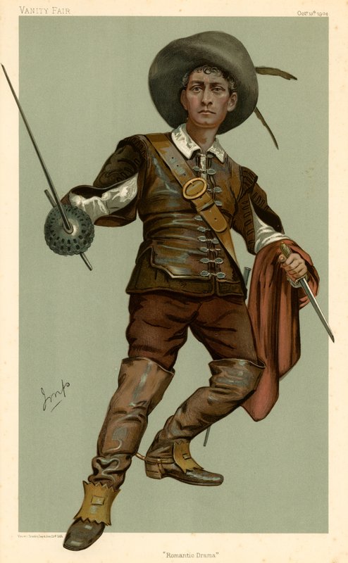 Lewis Waller, Drama Romântico, desenho animado da Vanity Fair, 13 de outubro de 1904 de English School