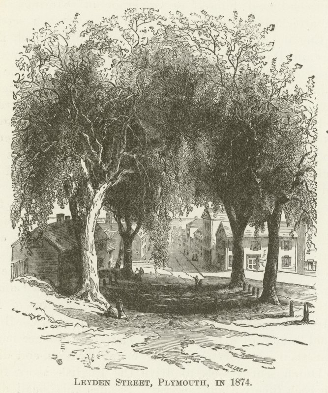 Leyden Street, Plymouth, em 1874 de English School
