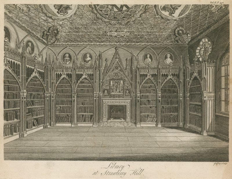 Biblioteca em Strawberry Hill, Londres de English School