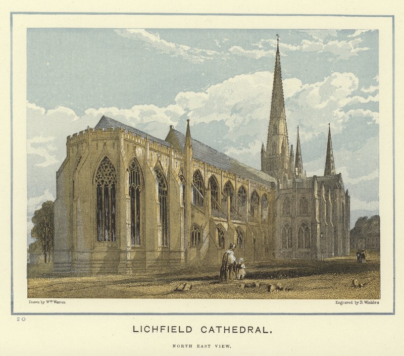 Catedral de Lichfield, vista para o nordeste de English School