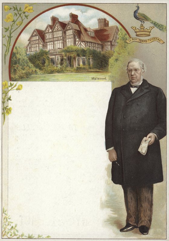 Cartão Liebig com Sir William Harcourt de English School