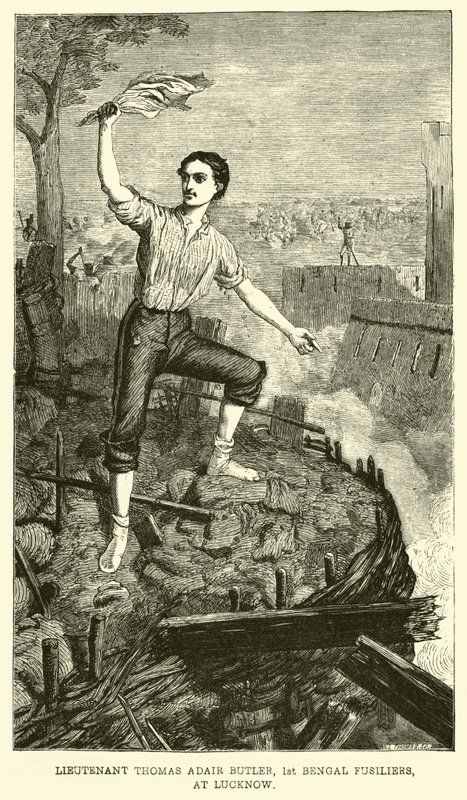Tenente Thomas Adair Butler, 1º Fuzileiros de Bengala, em Lucknow de English School