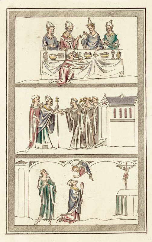 Vida de Thomas Becket (gravura colorida) de English School