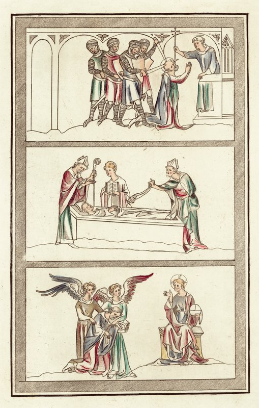 Vida de Thomas Becket (gravura colorida) de English School