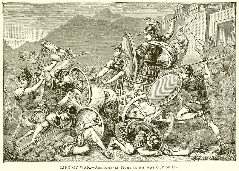 Life of War .-- Aristomenes lutando contra o seu caminho de Ira de English School