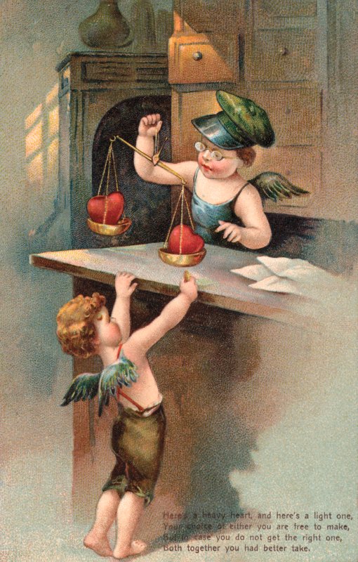 Coração leve e pesado (chromolitho) de English School