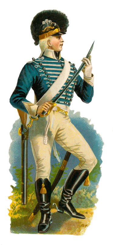 Dragão leve da época de Jorge III, 1761-1820 de English School