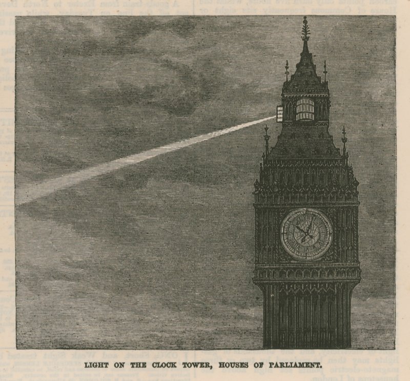 Luz da luz da Torre do Relógio, Casas do Parlamento de English School