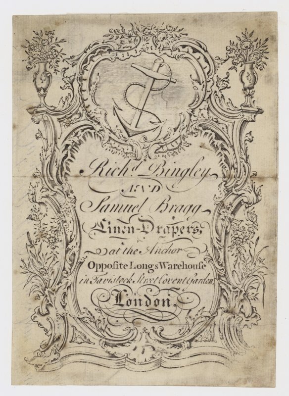 Linho Draper, Bingley & Bragg, cartão de comércio de English School