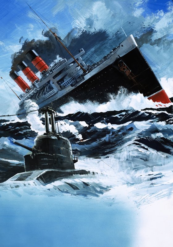 Forro sendo afundado por um submarino de English School