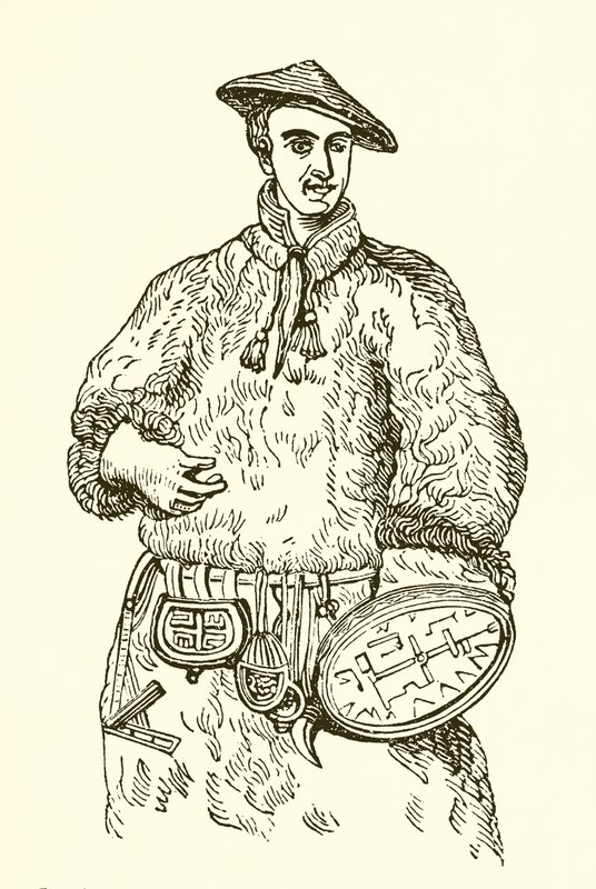Linnaeus em seu vestido da Lapônia de English School