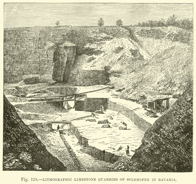 Pedreiras de calcário litográfico de Solnhofen na Baviera de English School