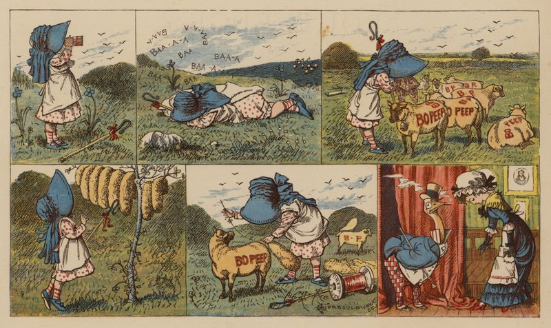 Little Bo-Peep (cor litho) de English School