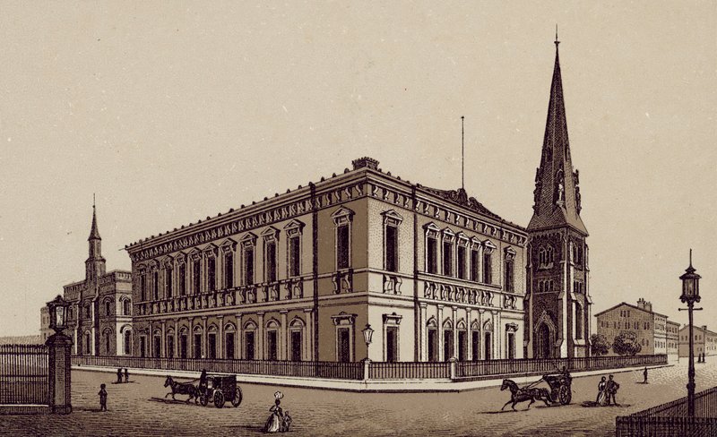 Liverpool: Philharmonic Hall (litografia) de English School