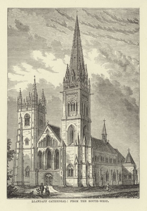 Catedral de Llandaff, do sudoeste de English School