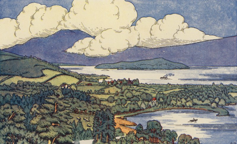 Loch Lomond (lito colorido) de English School