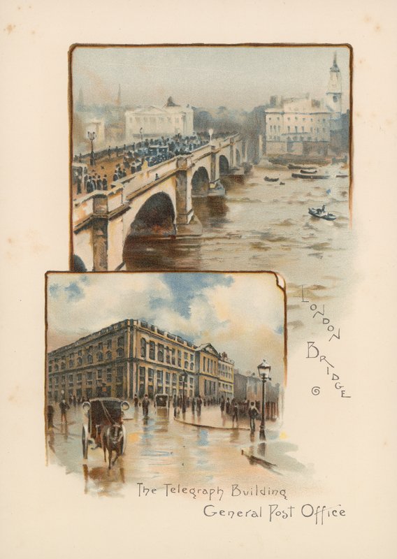 Ponte de Londres, o edifício do telégrafo, correios gerais de English School