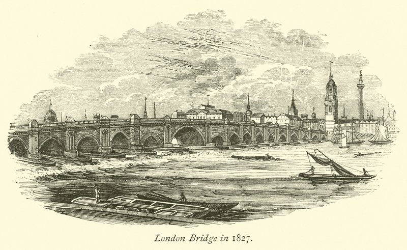 Ponte de Londres em 1827 de English School