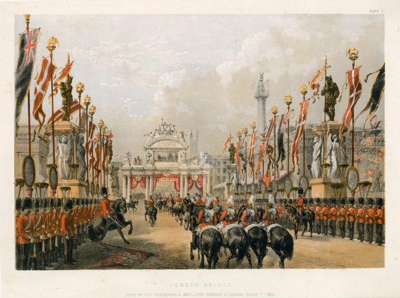 London Bridge, mantido pela Honorable Artillery Company of London, em 7 de março de 1863 de English School
