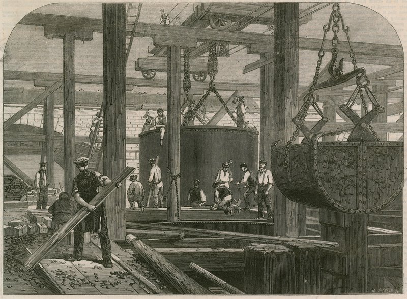 Bridgeworks railway de Londres, de Chatham, e de Dover em Blackfriars de English School