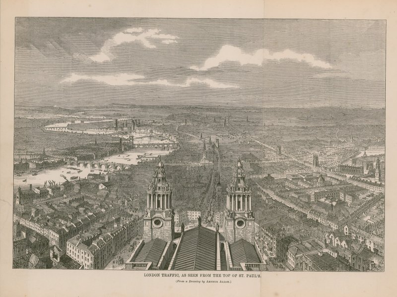 Tráfego de Londres como visto do topo da St Pauls de English School
