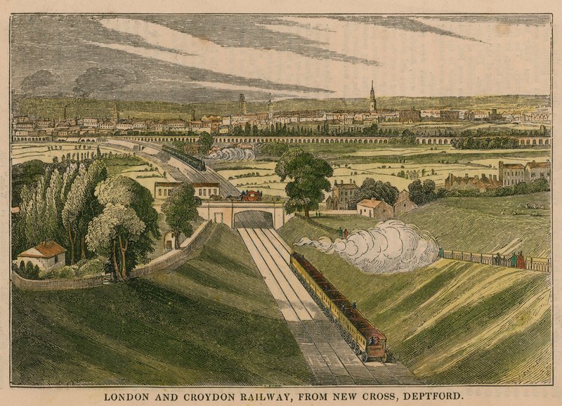 Londres e Croydon Railway, de New Cross Deptford de English School