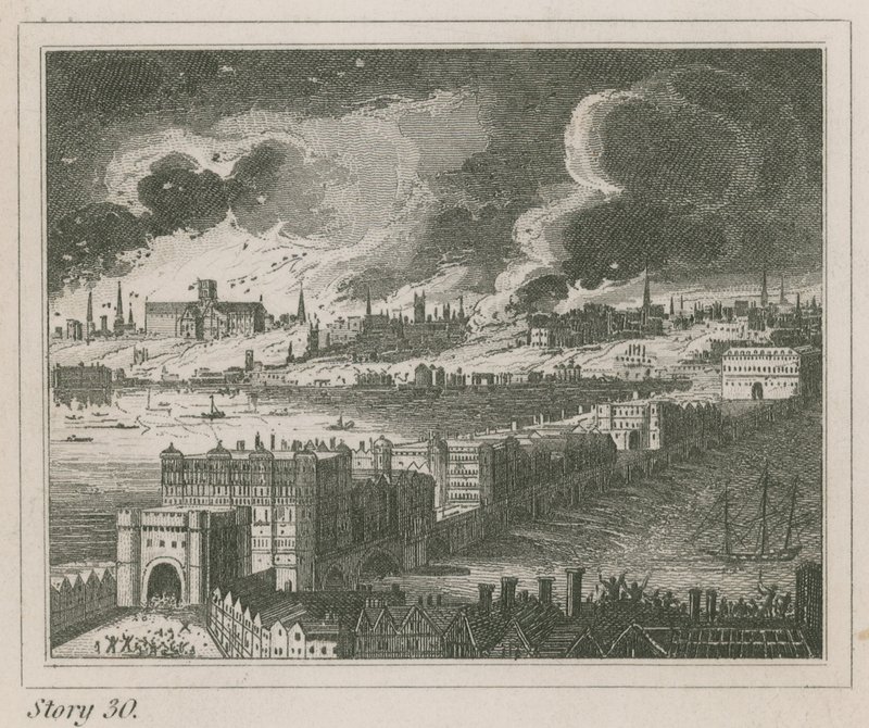 Londres durante o grande incêndio de English School