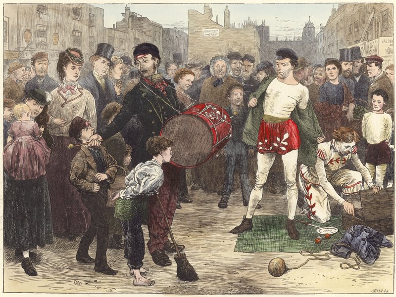 Acrobatas de rua de Londres de English School