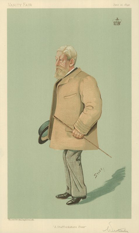 Lorde Arthur Wrottesley, pêra A Staffordshire, 20 de junho de 1895, desenho animado da Vanity Fair de English School