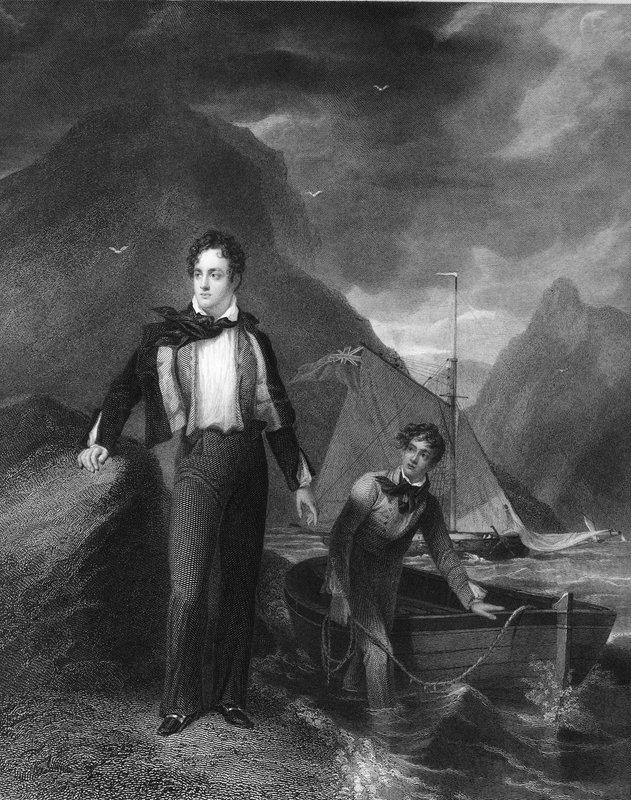 Lord Byron, poeta inglês (gravura) de English School