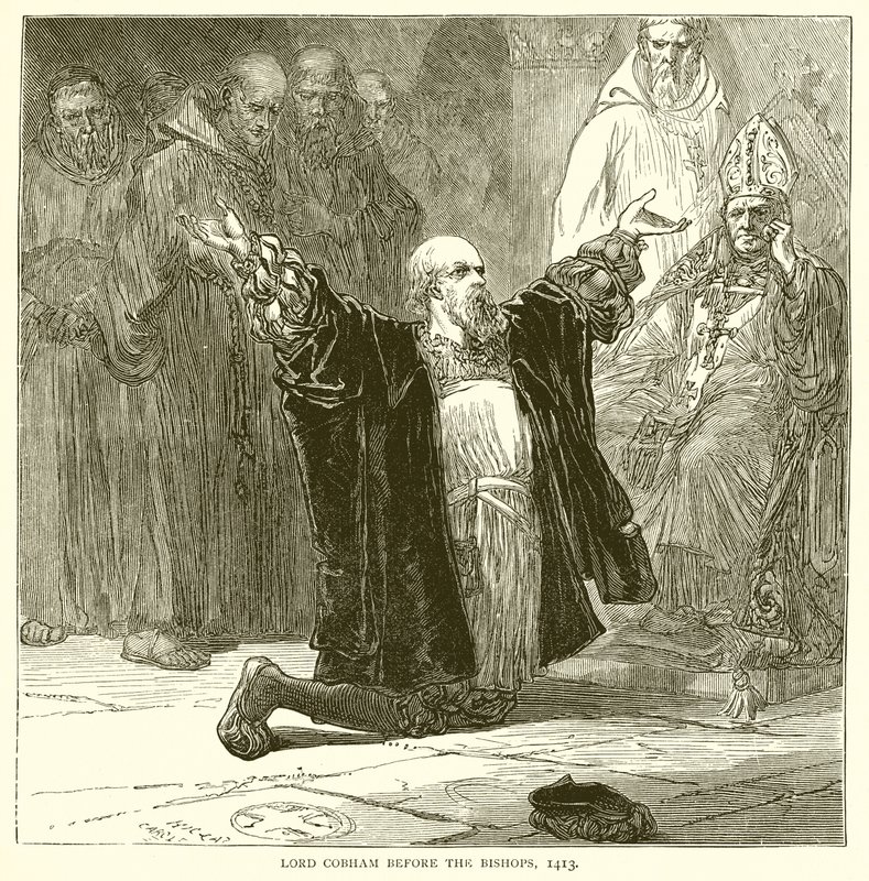 Lord Cobham antes dos bispos, 1413 de English School
