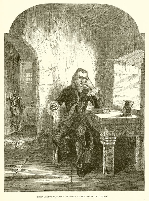 Lord George Gordon, um prisioneiro na Torre de Londres de English School