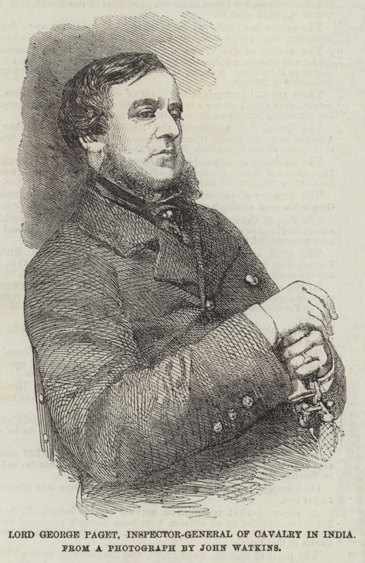 Lord George Paget, Inspector-Geral da Cavalaria na Índia (gravura) de English School