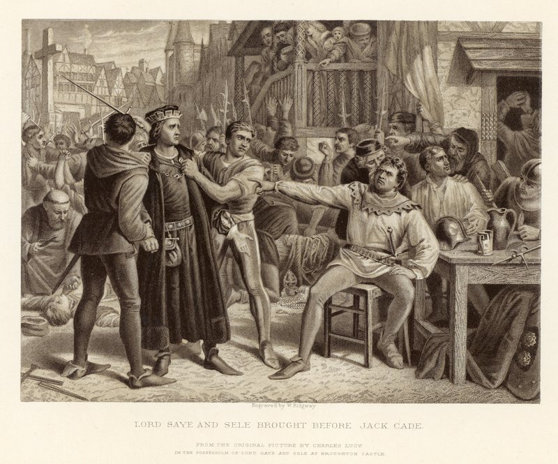 Lorde Saye e Sele levaram a Jack Cade; de uma foto original de Charles Lucy de English School