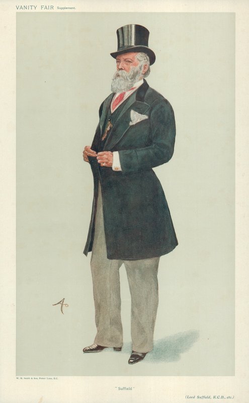 Lord Suffield, Suffield, 17 de julho de 1907, desenho animado da Vanity Fair de English School