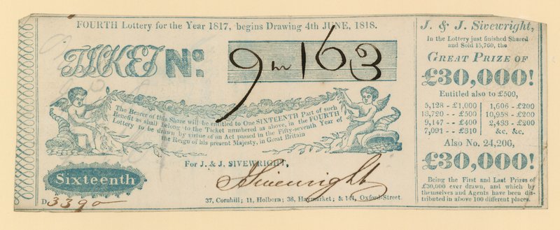 Bilhete de loteria de English School