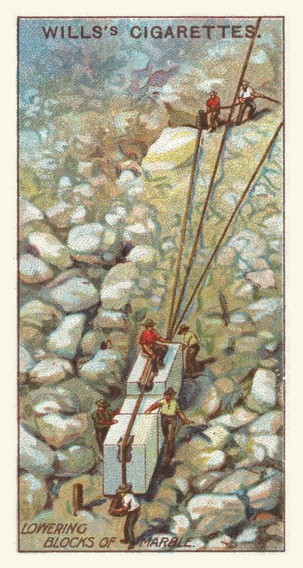 Rebaixamento de blocos de mármore (cromolitho) de English School