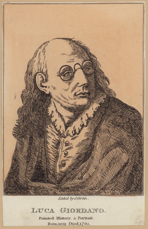 Luca Giordano, pintor e gravador italiano (gravura) de English School