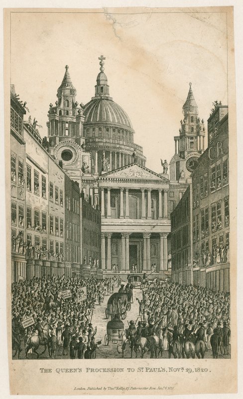 Ludgate Hill. A Procissão das Rainhas a St Pauls, 29 de novembro de 1820 de English School