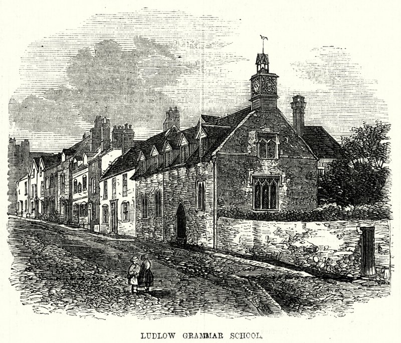 Ludlow Grammar School (gravura) de English School