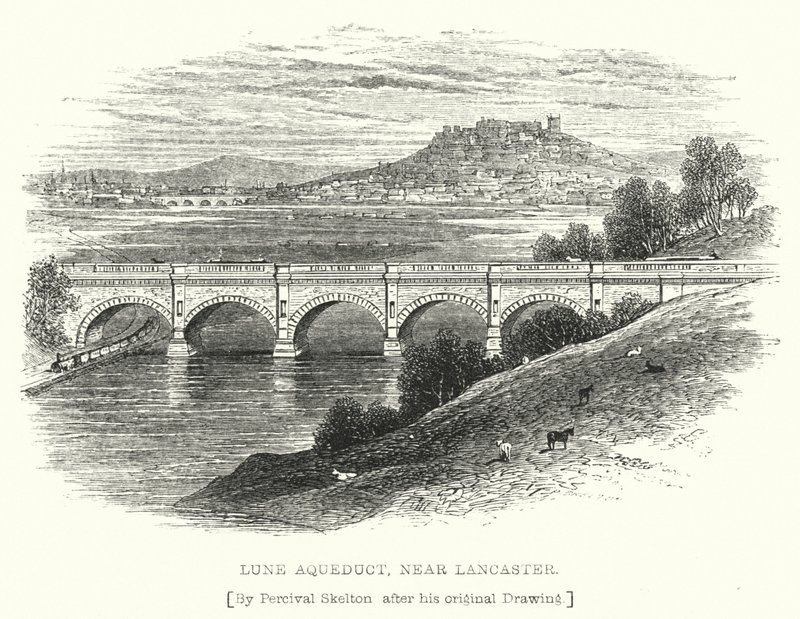 Aqueduto Lune, perto de Lancaster (gravura) de English School