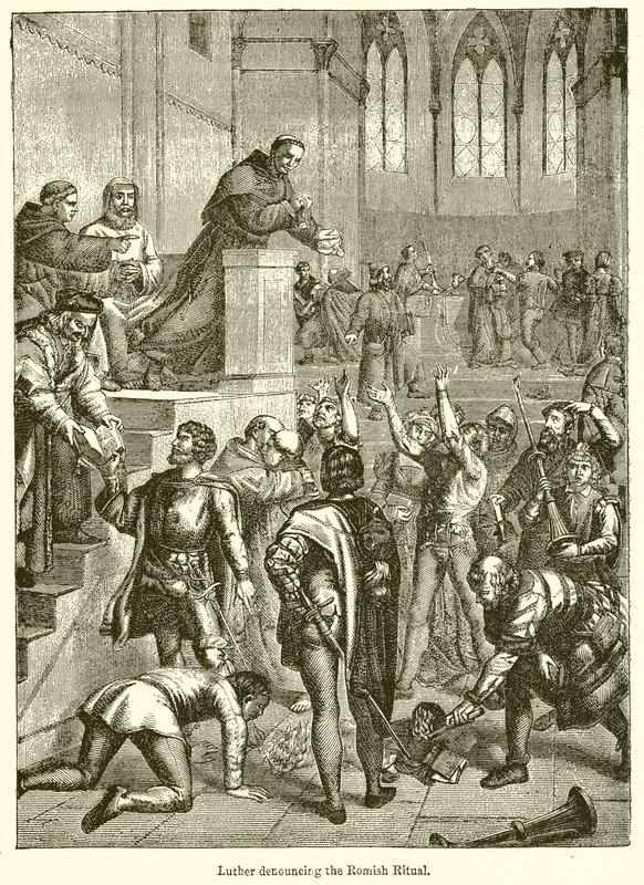 Lutero denunciando o ritual romano de English School