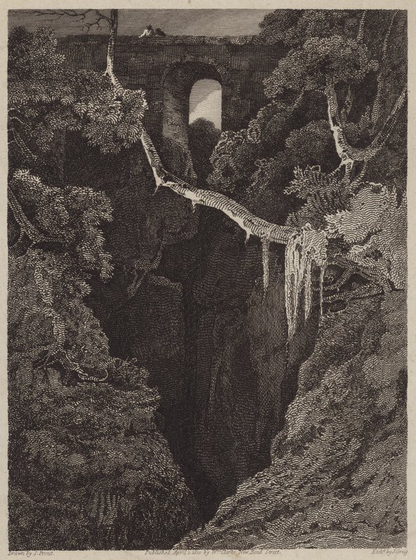 Ponte de Lydford (gravura) de English School
