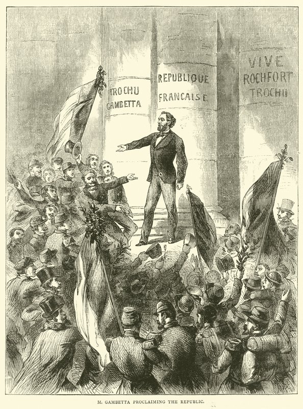M Gambetta proclamando a República, setembro de 1870 de English School
